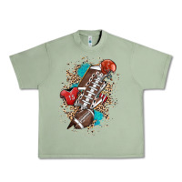 Oil Green Football lightning bolt leopard Urban Heavy Tee - HowdyJamesFarm