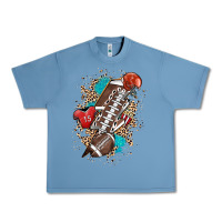 Pebble Blue Football lightning bolt leopard Urban Heavy Tee - HowdyJamesFarm