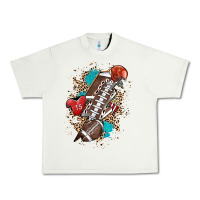 Pistachio Football lightning bolt leopard Urban Heavy Tee - HowdyJamesFarm