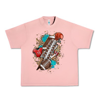 Salmon Football lightning bolt leopard Urban Heavy Tee - HowdyJamesFarm