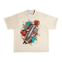 Sandshell Football lightning bolt leopard Urban Heavy Tee - HowdyJamesFarm