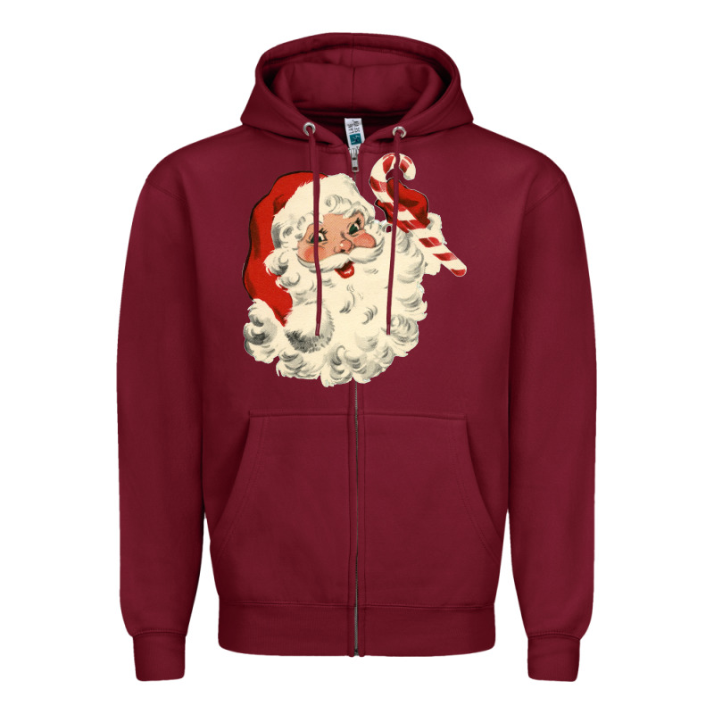 Santa Vintage Face Zipper Hoodie by minhPixels | Teevron