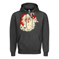 Charcoal Heather santa vintage face Zipper Hoodie - minhPixels