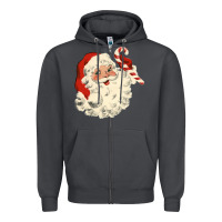 Smoke santa vintage face Zipper Hoodie - minhPixels
