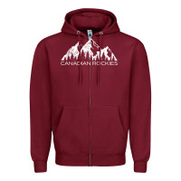 Burgundy Canadian Rockies Gift Canada Rocky Mountains Souvenir Zipper Hoodie - minhPixels