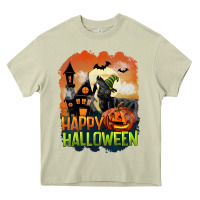 Mossy Happy Halloween With Black Cat Heavy Core Tee - LillyAllenDesigns