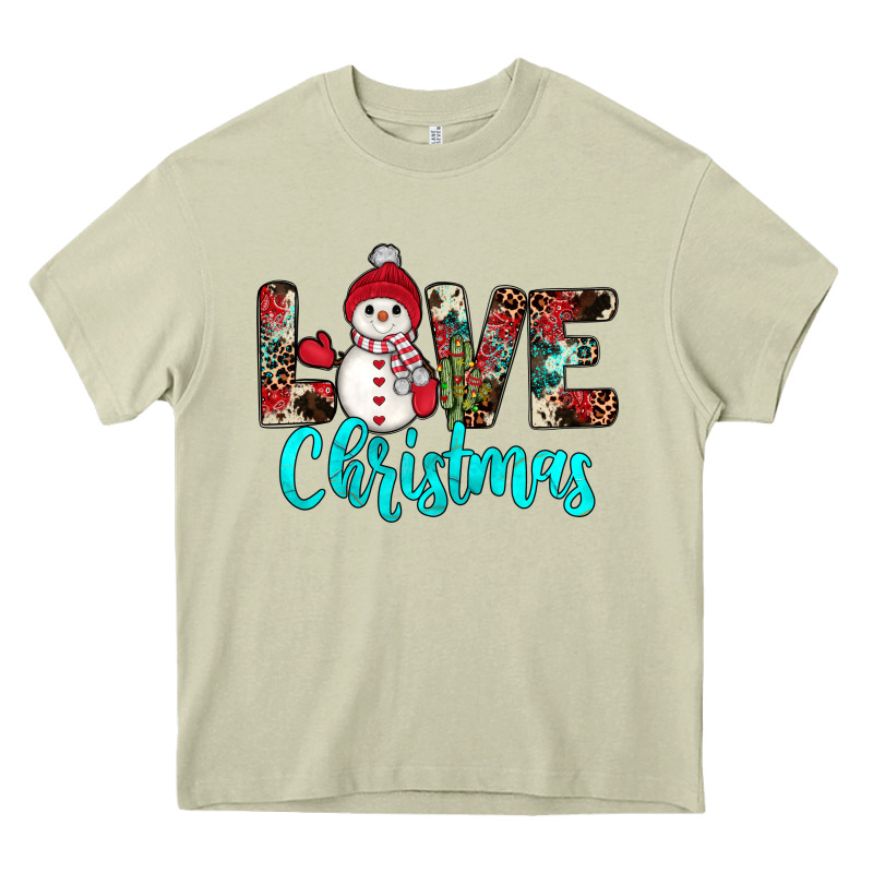 Love Christmas Snowman Heavy Core Tee by JahusDesignShop | Teevron