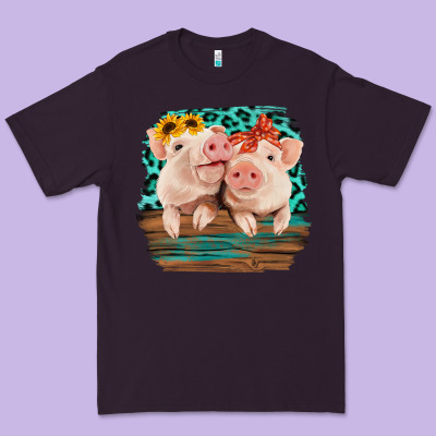 Cute Couple Pigs Premium Tee Designed By Bettercallsaul