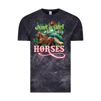 Cloud Black Just a girl who loves Horses Vintage Tee - HowdyJamesFarm