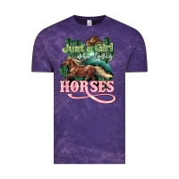 Cloud Purple Just a girl who loves Horses Vintage Tee - HowdyJamesFarm