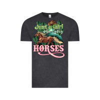 Vintage Black Just a girl who loves Horses Vintage Tee - HowdyJamesFarm