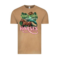 Vintage Camel Just a girl who loves Horses Vintage Tee - HowdyJamesFarm