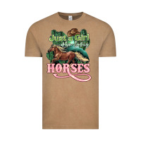 Vintage Coffee Just a girl who loves Horses Vintage Tee - HowdyJamesFarm