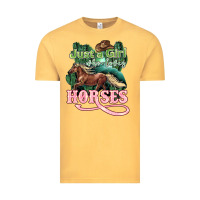 Vintage Mustard Just a girl who loves Horses Vintage Tee - HowdyJamesFarm