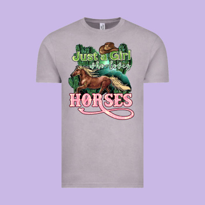 Just A Girl Who Loves Horses Vintage Tee Designed By Howdyjamesfarm