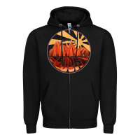 Black Retro Vintage Sedona Arizona Hiking Sunset Dawn Gift Zipper Hoodie - minhPixels