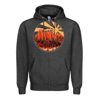 Charcoal Heather Retro Vintage Sedona Arizona Hiking Sunset Dawn Gift Zipper Hoodie - minhPixels