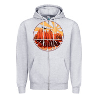 Heather Grey Retro Vintage Sedona Arizona Hiking Sunset Dawn Gift Zipper Hoodie - minhPixels