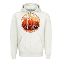 Oatmeal Heather Retro Vintage Sedona Arizona Hiking Sunset Dawn Gift Zipper Hoodie - minhPixels