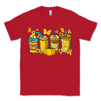 Red Childhood Cancer coffee cups yellow ribbon Classic Tee - NancyCooperArtShop