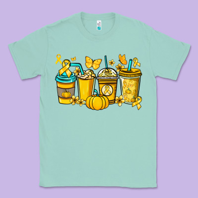 Childhood Cancer Coffee Cups Yellow Ribbon Classic Tee Designed By Nancycooperartshop