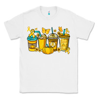 White Childhood Cancer coffee cups yellow ribbon Classic Tee - NancyCooperArtShop