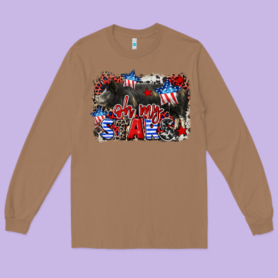 Oh My Stars Pig Long Sleeve Tee Designed By Cowgirlartshop