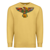 Antique Gold thunderbird  wild soul with sunflower serape aztec Premium Sweatshirt - Artiststas