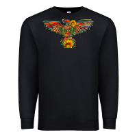 Black thunderbird  wild soul with sunflower serape aztec Premium Sweatshirt - Artiststas
