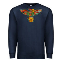 Navy thunderbird  wild soul with sunflower serape aztec Premium Sweatshirt - Artiststas