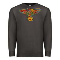 Smoke thunderbird  wild soul with sunflower serape aztec Premium Sweatshirt - Artiststas