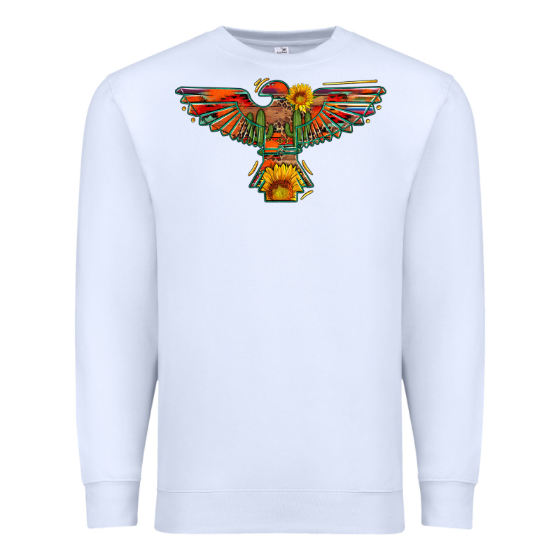 Thunderbird  Wild Soul With Sunflower Serape Aztec Premium Sweatshirt by Artiststas | Teevron