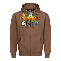 Chestnut Principal Life Zipper Hoodie - LillyAllenDesigns