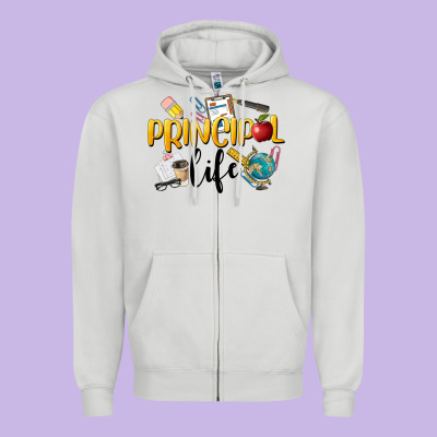 Principal Life Zipper Hoodie Designed By Lillyallendesigns