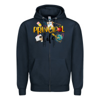 Navy Principal Life Zipper Hoodie - LillyAllenDesigns