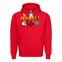 Red Principal Life Zipper Hoodie - LillyAllenDesigns