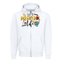 White Principal Life Zipper Hoodie - LillyAllenDesigns