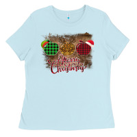 Baby Blue Merry Christmas Apples Ladies Tee - Bettercallsaul