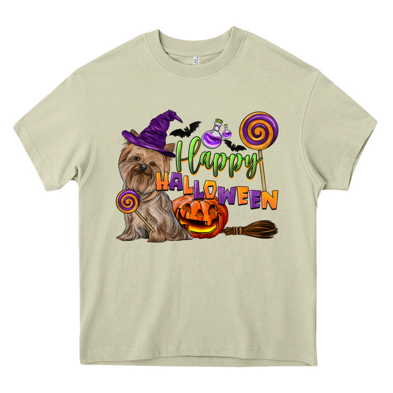 Happy Halloween With Yorkshire Terrier Dog Heavy Core Tee by LillyAllenDesigns | Teevron