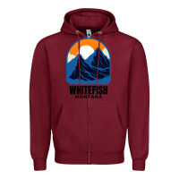 Burgundy Whitefish MT Zipper Hoodie - minhPixels