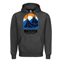 Charcoal Heather Whitefish MT Zipper Hoodie - minhPixels