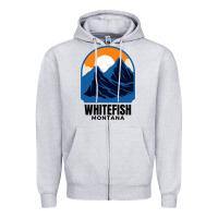 Heather Grey Whitefish MT Zipper Hoodie - minhPixels