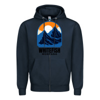 Navy Whitefish MT Zipper Hoodie - minhPixels