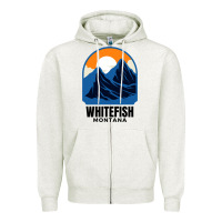 Oatmeal Heather Whitefish MT Zipper Hoodie - minhPixels