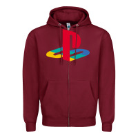 Burgundy play station Zipper Hoodie - minhPixels