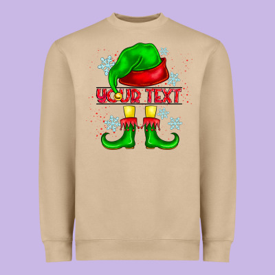 Elf Your Text Heavyweight Sweatshirt Designed By Cowhidedigitalart