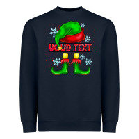 Navy Elf Your Text Heavyweight Sweatshirt - CowhideDigitalArt