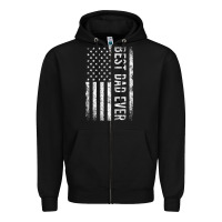Black Father's Day Best Dad Ever American Flag Zipper Hoodie - minhPixels