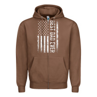 Chestnut Father's Day Best Dad Ever American Flag Zipper Hoodie - minhPixels