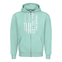 Seafoam Father's Day Best Dad Ever American Flag Zipper Hoodie - minhPixels